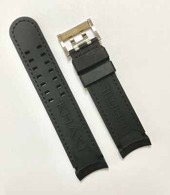 Original Hamilton Khaki 22mm H776260 / H776560 Black Rubber Watch 