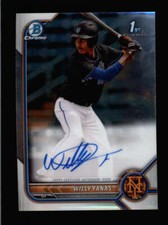 WILLY FANAS 2022 BOWMAN CHROME ON CARD ROOKIE AUTOGRAPH AUTO RC BC6977