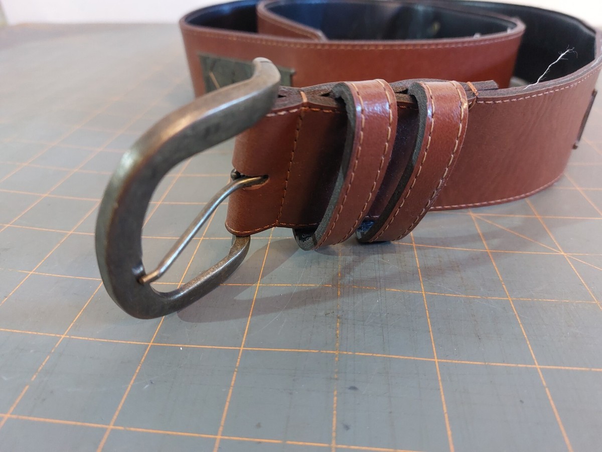 Vintage Karl Kani Leather Belt 4 Brass Plates 90s Size 42 | eBay