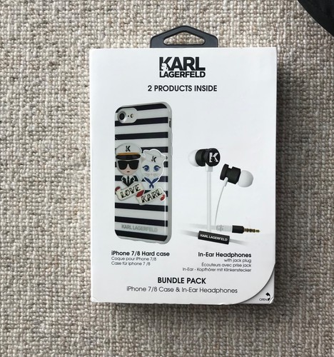 Karl Lagerfeld & Choupette iPhone 7/8/SE2020 Case + In Ear Logo Headphone Set