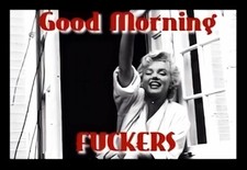 Good Morning F*ckers Marilyn Monroe Waving From Window Start Day Right! MAGNET