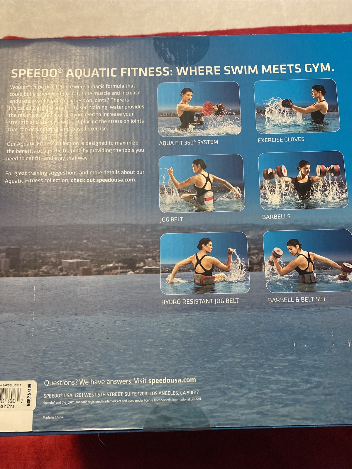 SPEEDO Aquatic Fitness Barbell & Belt Combo Aqua Jog Water Resistance