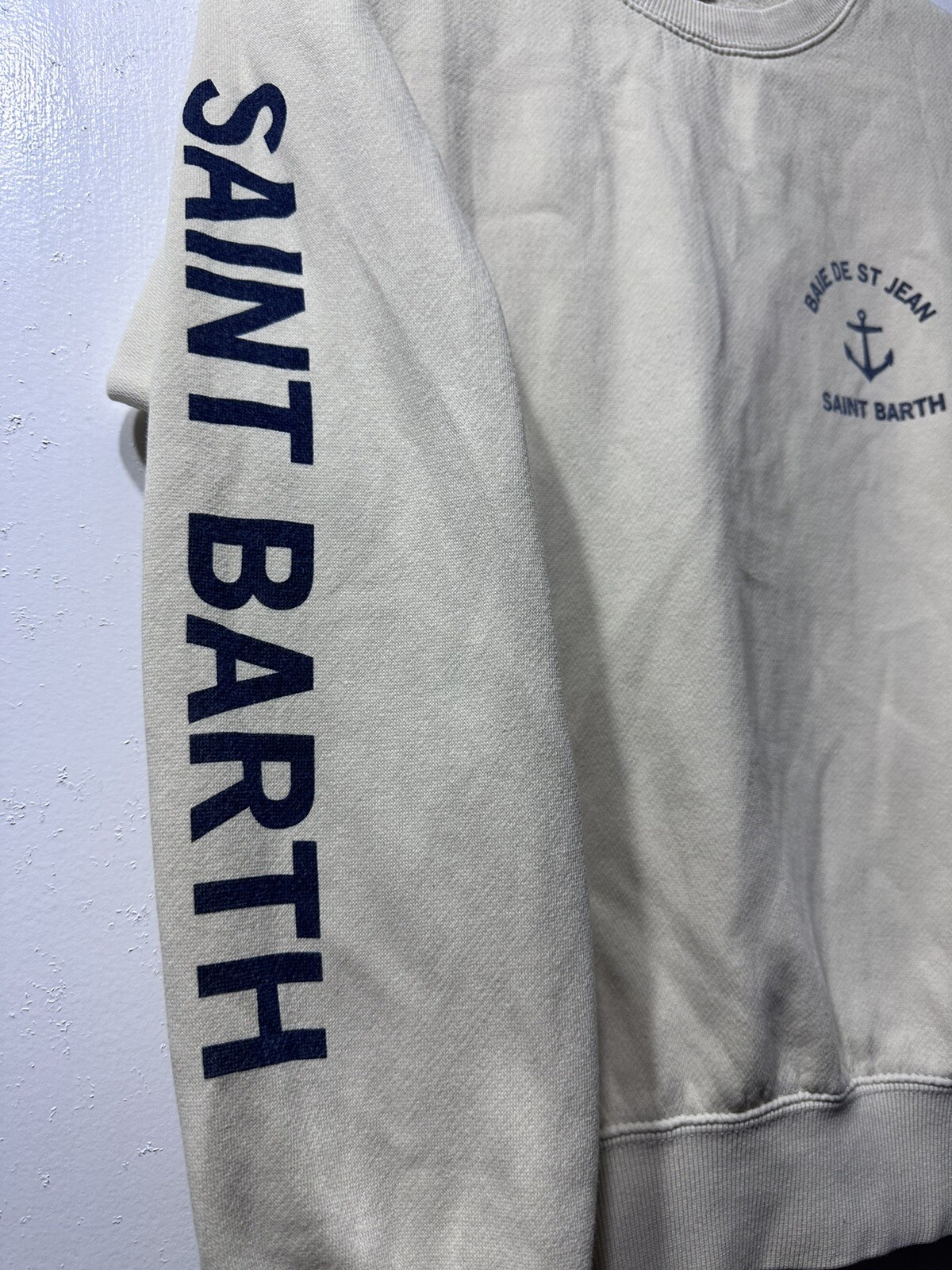 John Galt Baie De St Jean Saint Barth Cream Vtg Sweat… Gem
