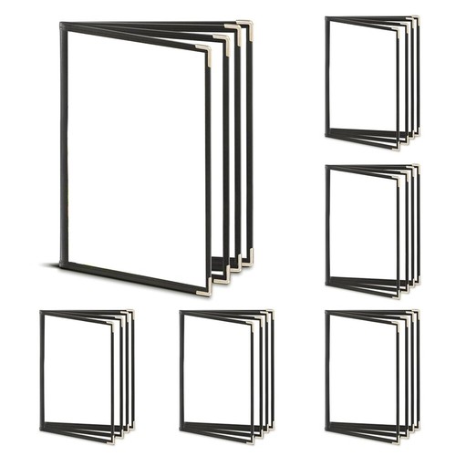 6PCS Menu Covers,Menu Holder 4 Page 8 View Transparent Restaurant
