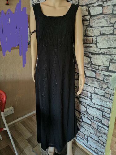 Laura Ashley Black Dress 14. Maxi.With tags. Special occasion. Beaded, embroided - Picture 1 of 12