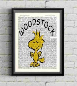 Woodstock From Peanuts Yellow Bird Charlie Brown Snoopy Dictionary Print Ebay