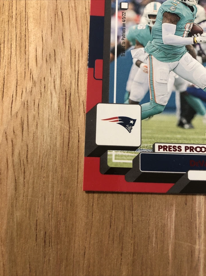 DeVANTE PARKER 2022 Donruss Red Press Proof #122 Patriots Dolphins Louisville - Image 4 of 4