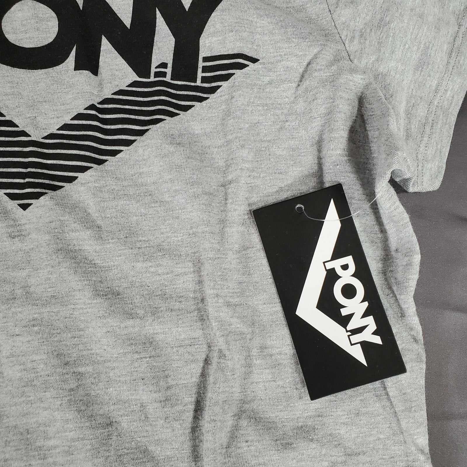 Camicia PONY donna grande a righe core manica corta t shirt logo grigio