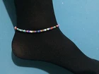 Rainbow Seed Beaded Ankle Bracelet for Womens Girls Chain Adjustable Anklets UK