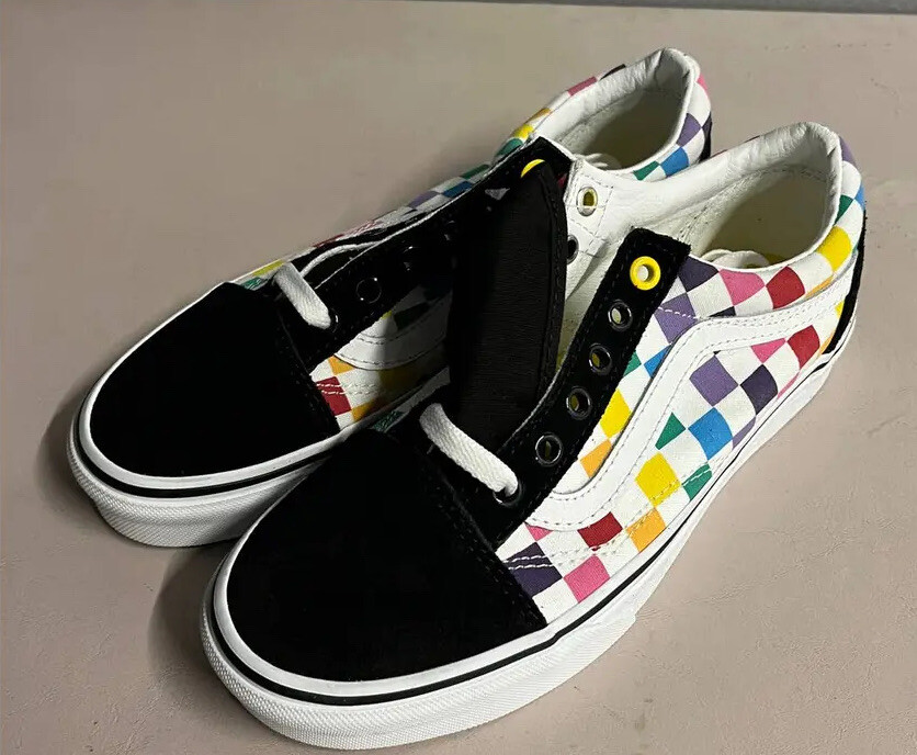 vans rainbow skate shoe