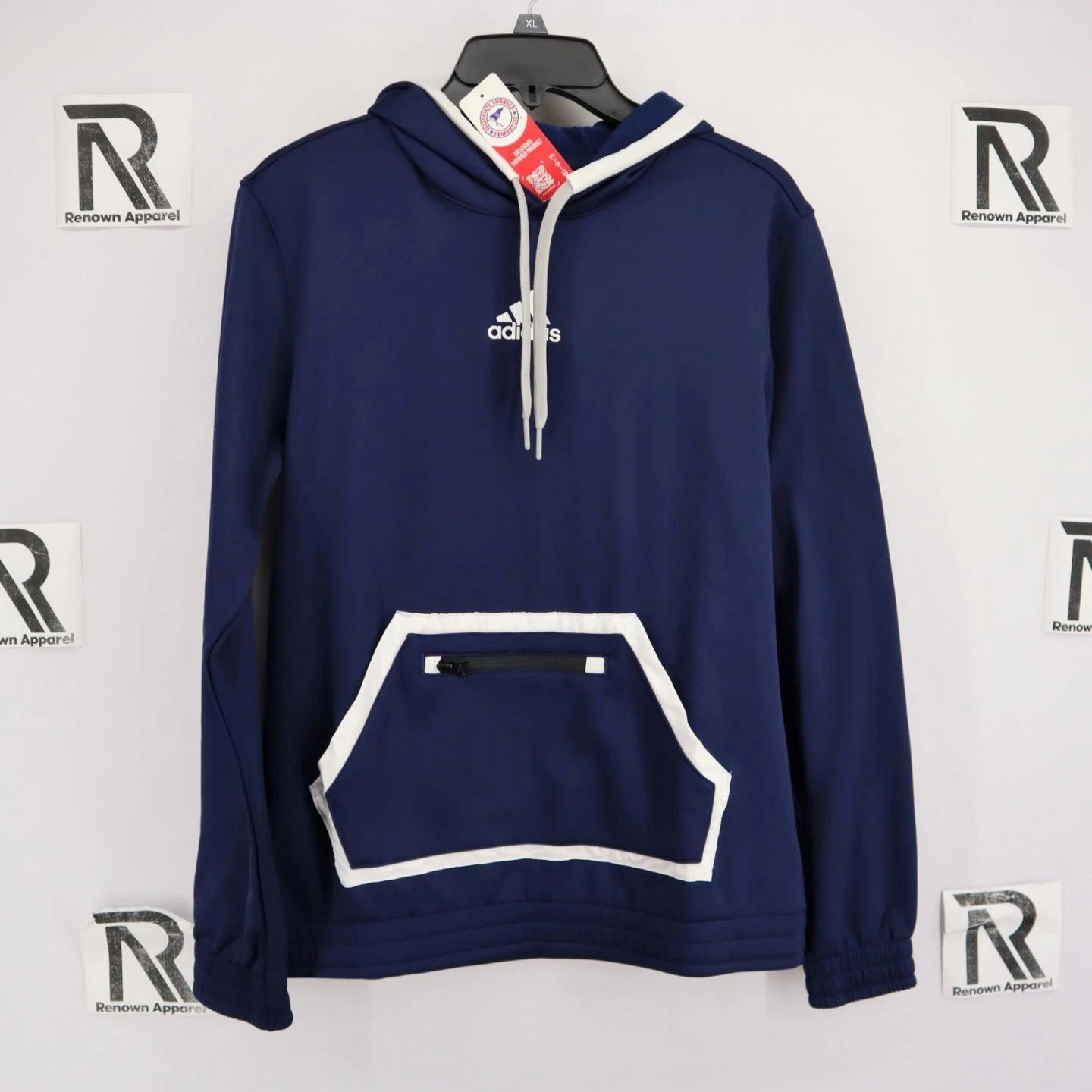 NWT Adidas Aeroready Athletic Team Hoodie Sweat Shirt Women Size Small Navy Blue