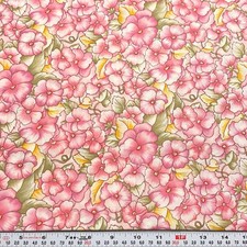 Misty Gardens Unbranded Florals on Pink Cotton Fabric by the HALF YARD 18" x 44"
