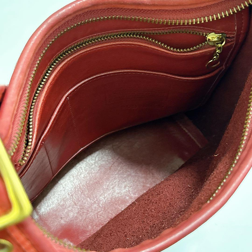 Rare OLD COACH 9966 Shoulder Bag Crossbody Red Sacoche Leather Vintage Used - Picture 14 of 16