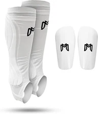 SOCCER SHIN GUARD SLEEVES WITH PADDED PROTECTION, LEG GUARDS FOR ADULTS & TEENS