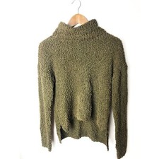 Bobeau Women's Popcorn Knit Olive Green Turtleneck Pullover Sweater XSmall