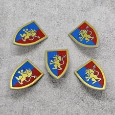 5pack Custom Gold Lion Red Blue Shield Lot For Minifigures D11LS14