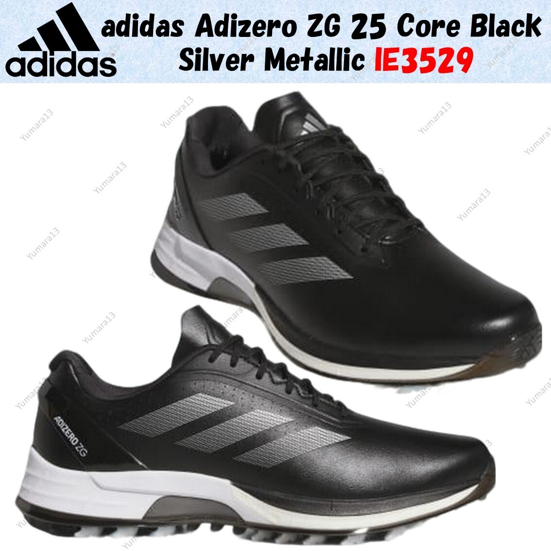 Adidas Adizero ZG 25 Core Golf Men\'s Size 13 Black Silver IE3529 Lightstrike Adizero ZG Spikeless Golf Shoes - Waterproof, Lightweight  main image 3