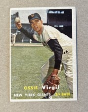 1957 Topps Baseball Ossie Virgil New York Giants Card #365
