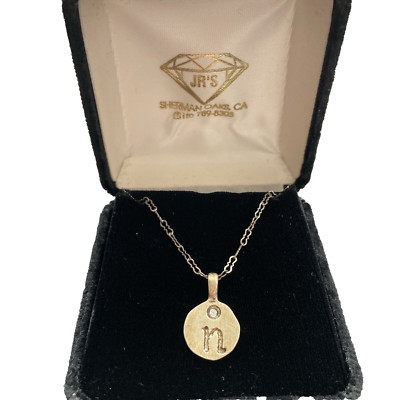 Letter Pendant & necklace Initial N new with box stamped 925 lobster claw clasp