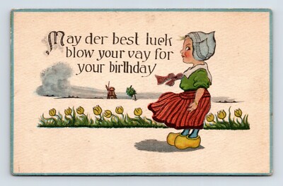 Dutch Comic May Der Best Luck Blow Your Vay UNP DB Postcard N9