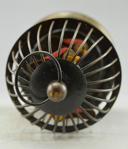 Antique Decorated Old Copper Carved Bird In Cage tick Mechanical Table Clock - Picture 3 of 6