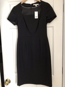 black short sleeve shift dress