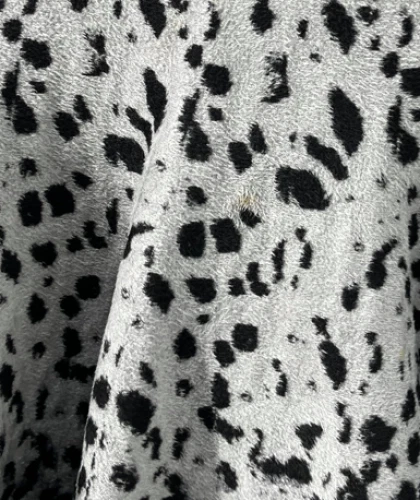 Alaia STAINED Gray Animal Print Velour Jacquard Flare Short Skirt sz 44 - Image 3 of 4