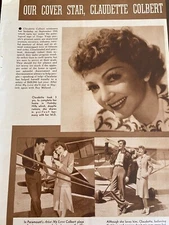 Claudette Colbert, Full Page Vintage Clipping, a