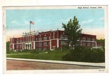 Ironton OH High School Flag Vintage Postcard