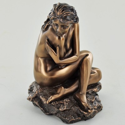 ART DECO BRONZE FEMALE NAKED STATUE FIGURE HOT CAST GIRL SCULPTURE