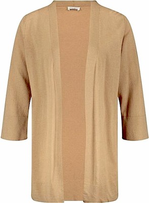 GERRY WEBER Sommer Cardigan Damen Strickjacke Beige Leinen Baumwolle NEU 69 