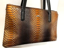 FELIX BUHLER Switzerland Python Textured LEATHER STUNNING Shoulder Handbag SALE