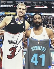 2023 Basketball Hall of Fame Dirk Nowitzki Dwyane Wade autographed 11X14 Photo
