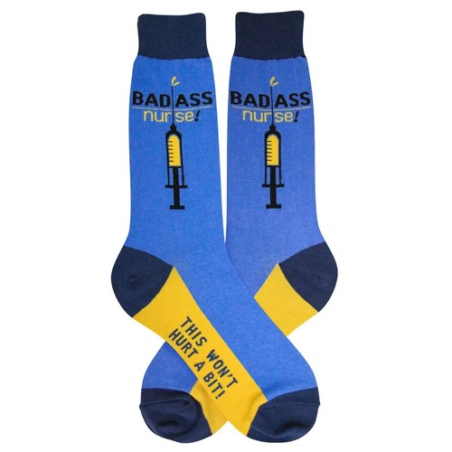 Calcetines Bad*ss enfermera para hombre talla 10-13 pies tráfico moda médica nuevos - Imagen 2 de 5