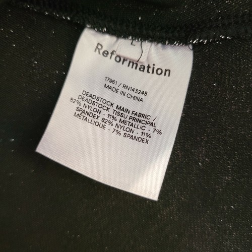 Reformation Women's Saturn Bodysuit Silver Metallic Size Large NWOT - Picture 3 of 3