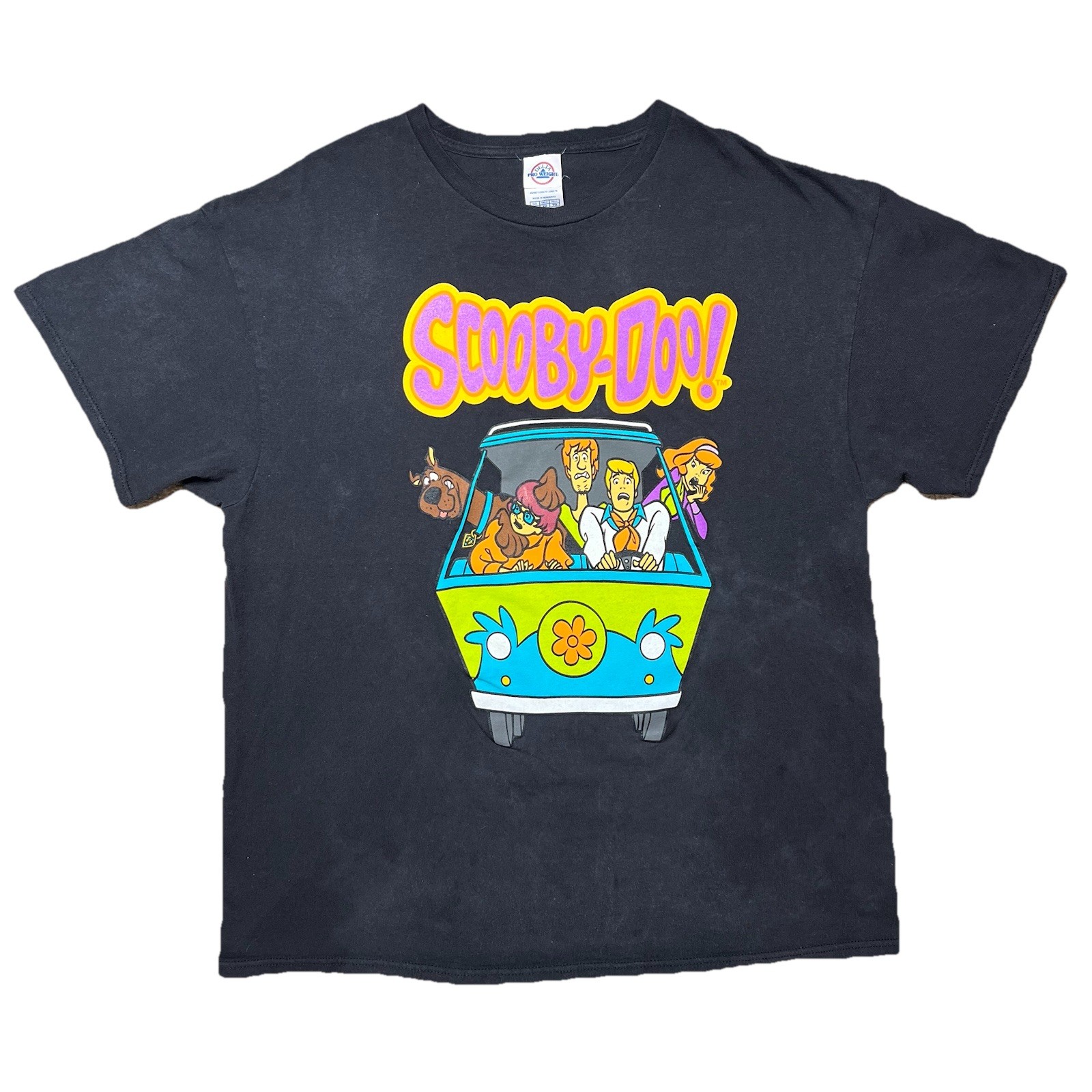 Scooby Doo Mystery Machine T Shirt Mens XL Black Cartoon Network Y2K