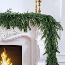 2 Pack 6FT Real Touch Norfolk Pine Garland – Artificial Evergreen Greenery