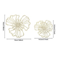 7-Piece Flower Metal Wall Art Decor Metal Wall Hanging for Living Room Bedroom