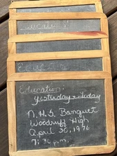 Lot Of 5 Vintage Wood Framed School SLATE Chalkboards Double Sided, Portugal