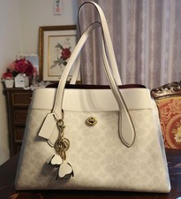 COACH White Leather Tote Bag Shoulder