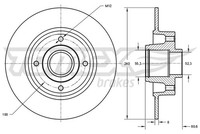 2X Tomex Brakes Bremsscheibe TX 72-011 Passend FüR Nissan Renault