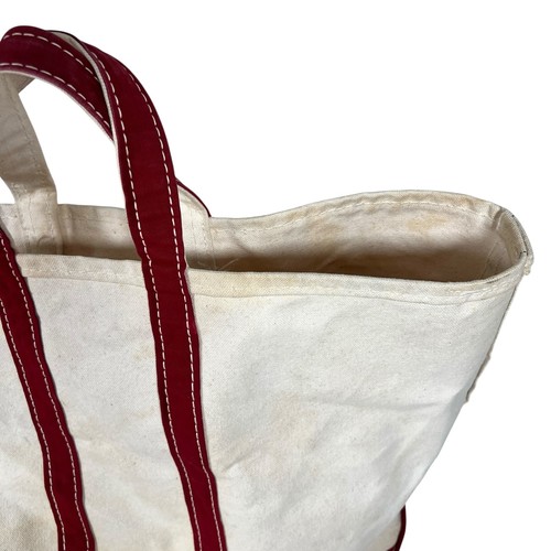 L.L. vintage anni 80 Borsa Bean Boat E Tote Bag Rosso E Bianco Fuori Produzione Extra Large - Foto 10 di 21