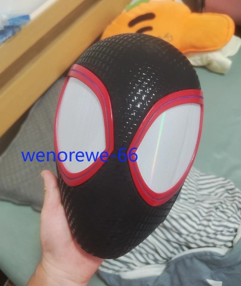 Movie Miles Morales Mask 1:1 Wearable with Faceshell Long 3D Gloves Cosplay Prop - Image 2 of 4