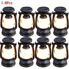 1-8PK Classic Solar Lantern Hanging Light Outdoor Garden Tree Camping Decor Lamp