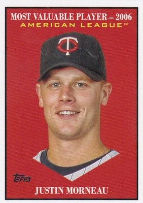 JUSTIN MORNEAU TOPPS UPDATE MVP MOST VALUABLE PLAYER INSERT TWINS #MV-21 2025