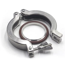 HFS(R) KF-50 SS304 Vacuum Clamp Set, Flange Quick Wing Nut Clamp w/ FKM O-Ring