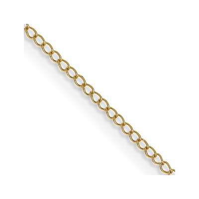 14K Gelbgold gekrempelt 0,5 mm Panzerkette mit Federring Verschluss Kette Halskette 16 Zoll