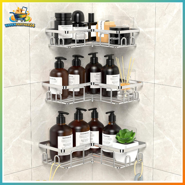 Duschablage Ohne Bohren Edelstahl SUS304 Badezimmer Regal Organizer 3 StüCk-image