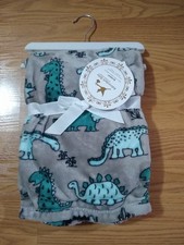 Adirondack Baby Blanket Dinosaurs Dinos T-Rex Multicolor Teal Boys NEW