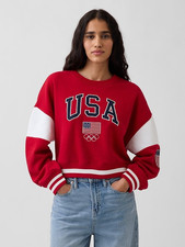 Team USA Oversized Crop Sweatshirt